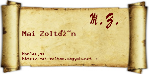Mai Zoltán névjegykártya